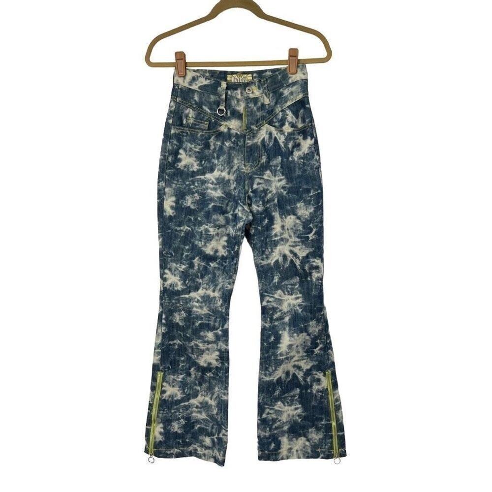Dolls Kill BADEE‎ High Waisted Ribcage Contrasted Color FlareDenim Pants